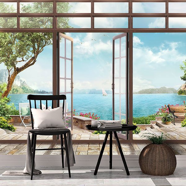 Wall Murals: Viewpoint to the great lake 0