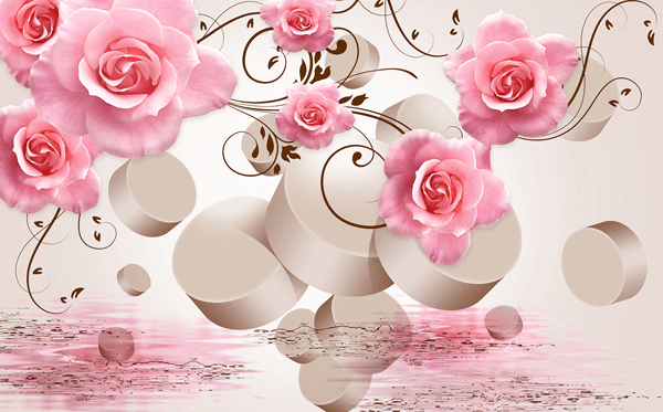 Wall Murals: Pink Eglantyne