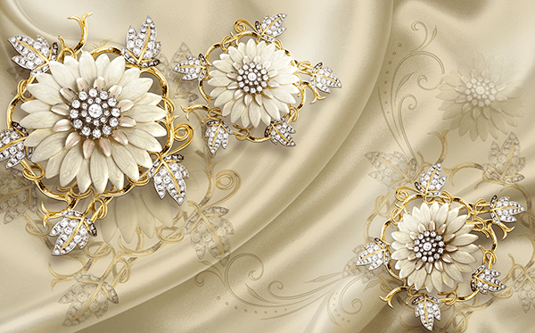 Wall Murals: Diamond flowers