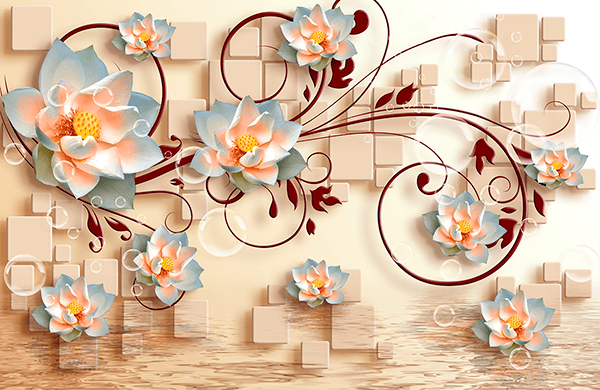 Wall Murals: Sacred Lotus Flowers