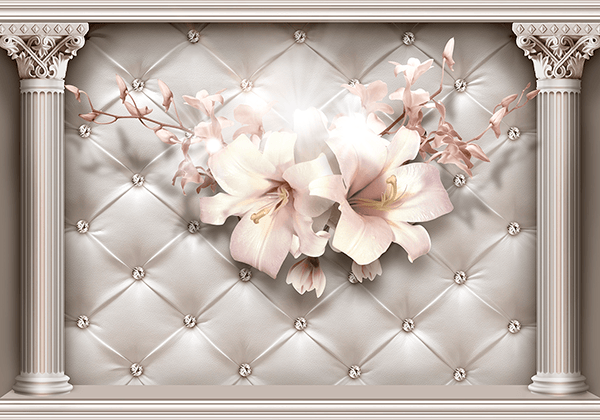 Wall Murals: White hibiscus