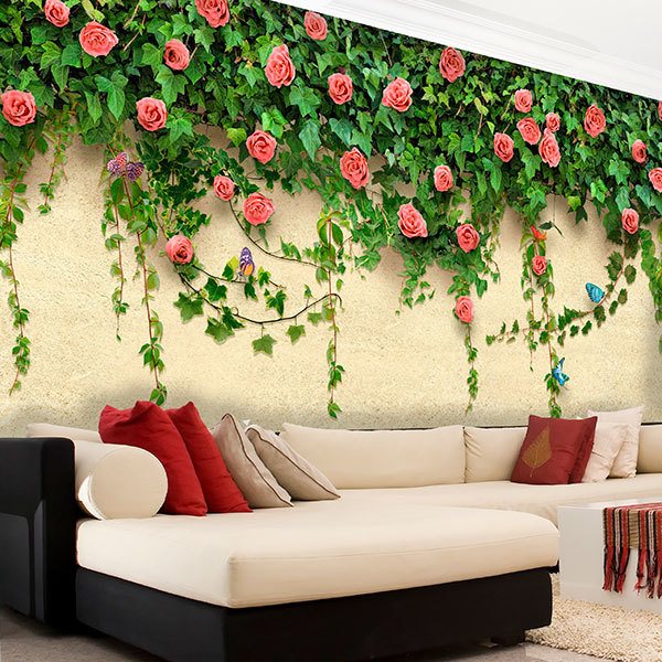 Wall Murals: Ivy and roses