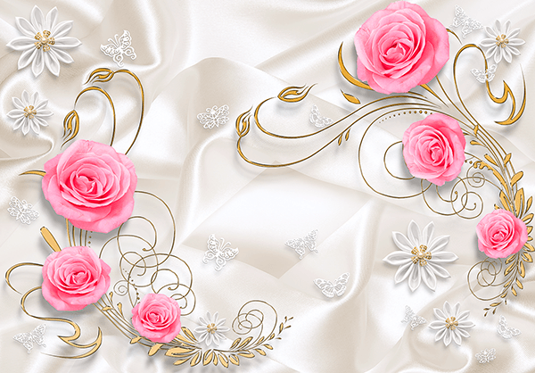 Wall Murals: The bride's roses