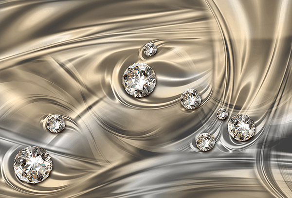 Wall Murals: Diamonds in cast silver