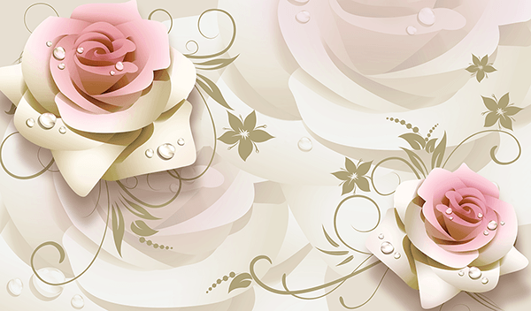 Wall Murals: Illustrated Roses
