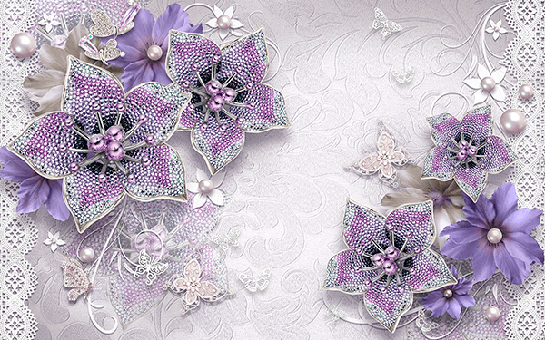 Wall Murals: Diamond lilies
