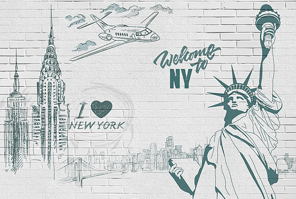 Wall Murals: I Love & Welcome to NY