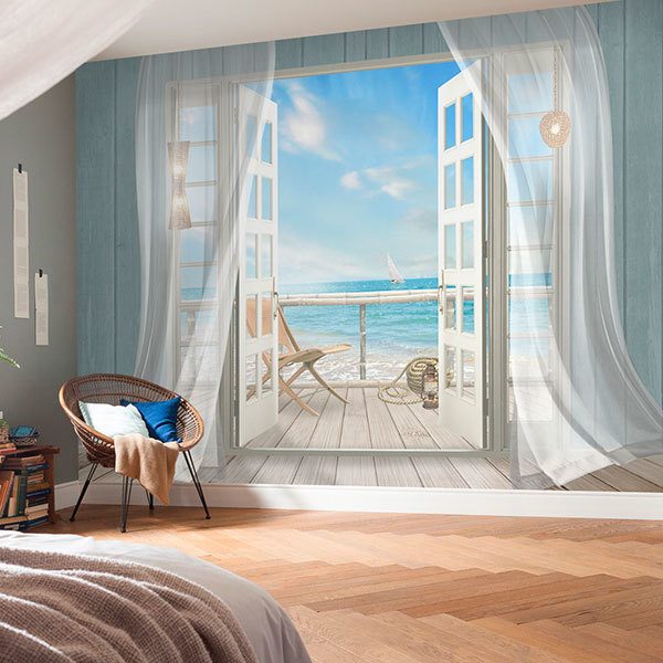 Wall Murals: Cottage on the seashore