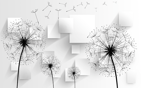 Wall Murals: Artistic dandelions