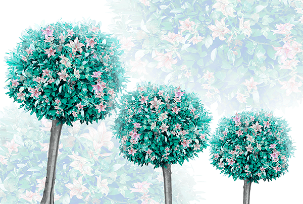 Wall Murals: Trees with flowers