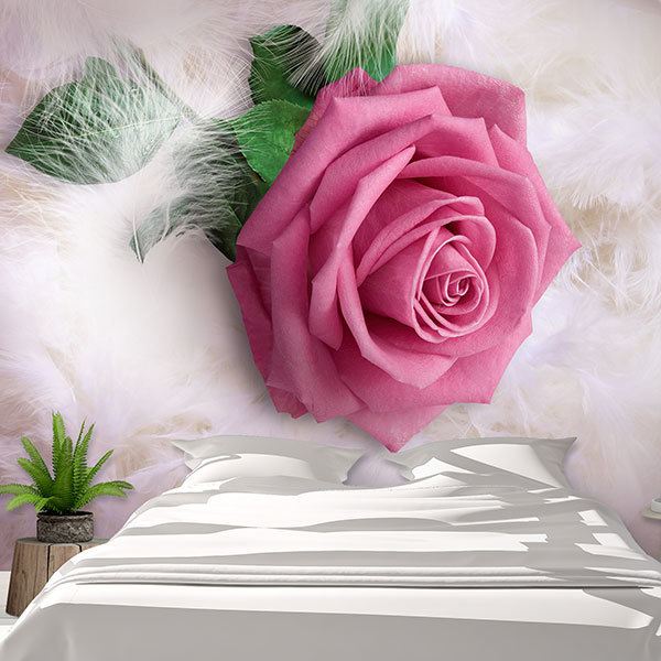 Wall Murals: Pink between feathers