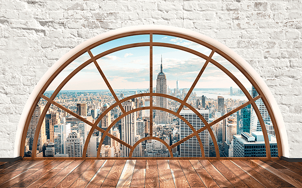 Wall Stickers: Semicircular window New York
