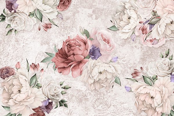 Wall Murals: Flowers antique wallpaper