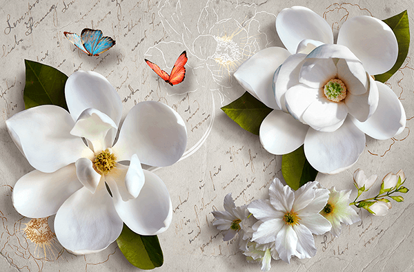 Wall Murals: Flowers on a letter