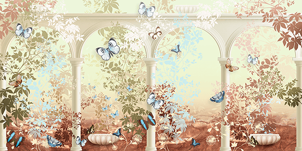 Wall Murals: Greek butterfly garden