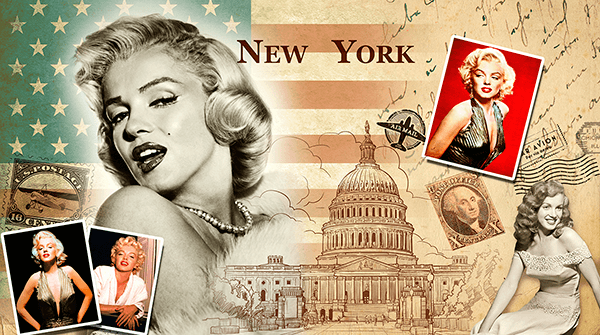 Wall Murals: Collage Marilyn Monroe