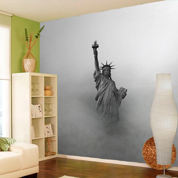 Wall Murals: Statue of Liberty in the Fog 0