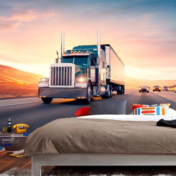 Wall Murals: Truck on the road 0