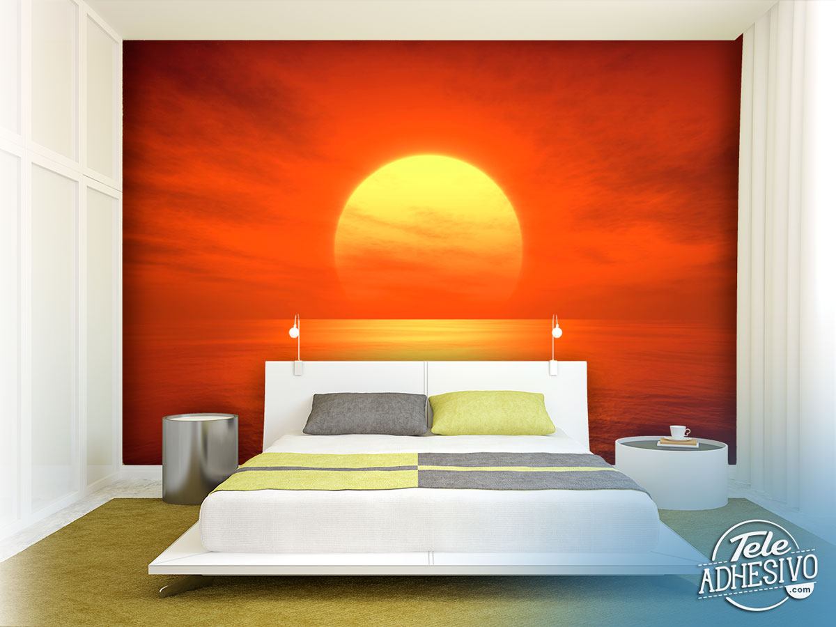 Wall Murals: Reddish sunset