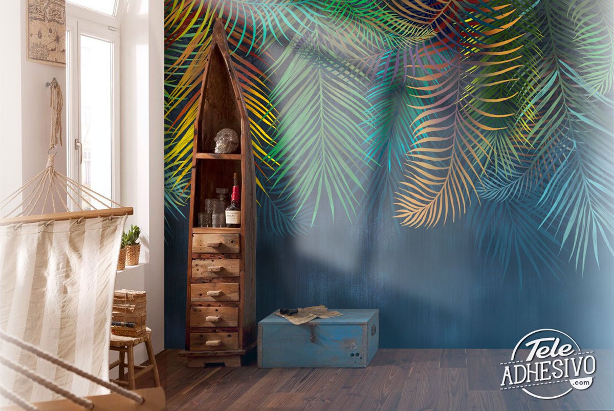 Wall Murals: Multicoloured palms