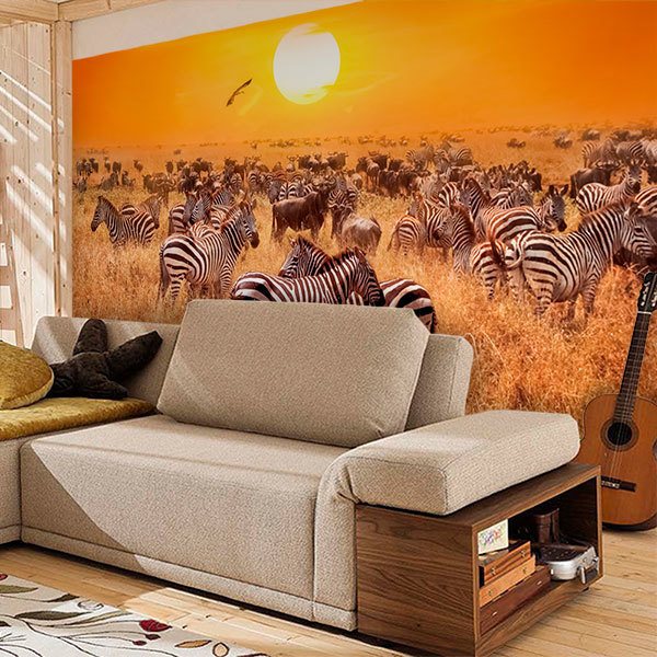 Wall Murals: Zebras in the Savannah 0
