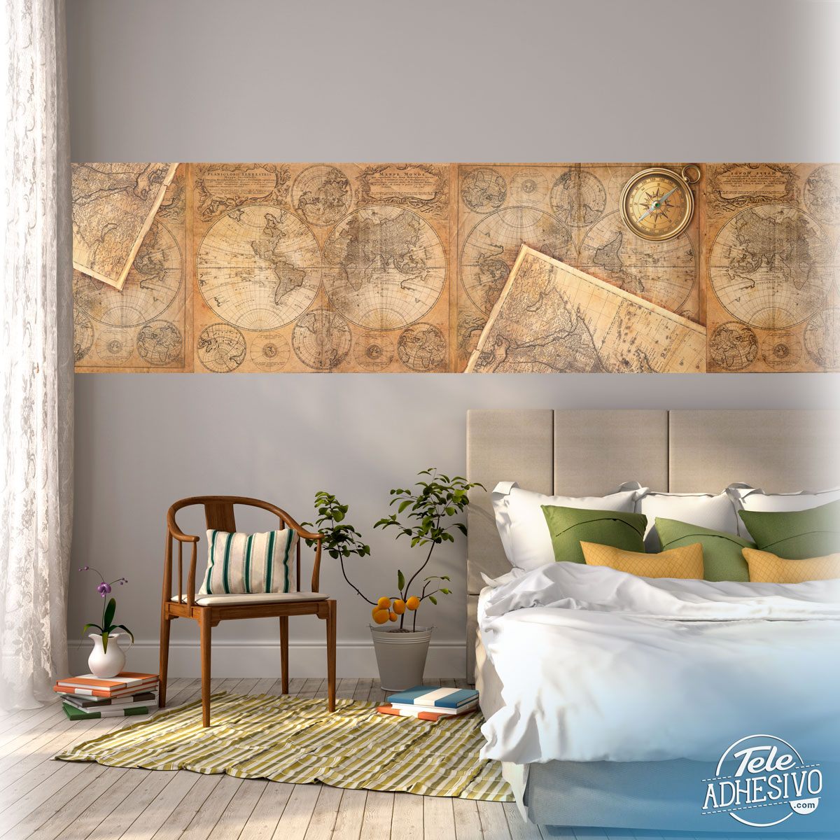 Wall Murals: Maps and compasses