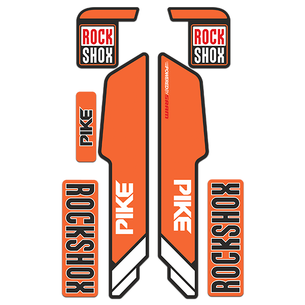 Car & Motorbike Stickers: Rock Shox Pike bicycle forks in orange