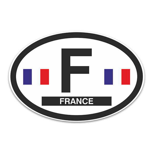 Car & Motorbike Stickers: Oval Flag France F