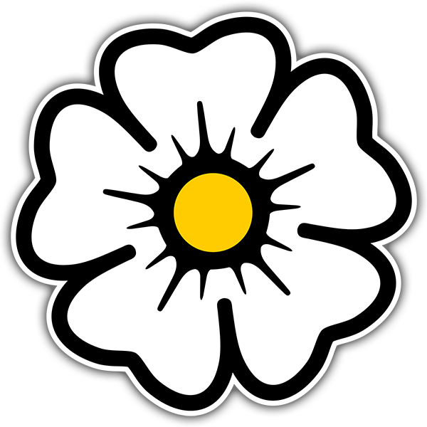 Car & Motorbike Stickers: Large Leaf Daisy Flower