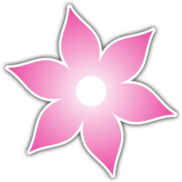 Car & Motorbike Stickers: White and Pink Flower