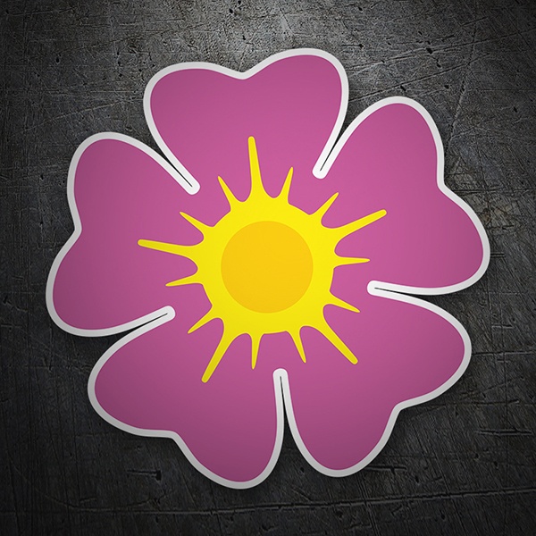 Car & Motorbike Stickers: Pink and Yellow Flower