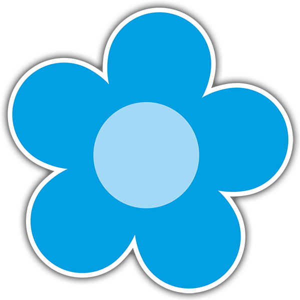 Car & Motorbike Stickers: Flower in Shades of Blue