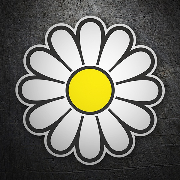 Car & Motorbike Stickers: Yellow and White Flower