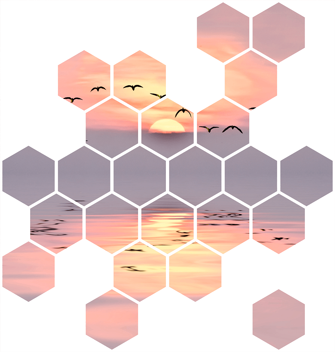 Wall Stickers: Sunset Geometric kit