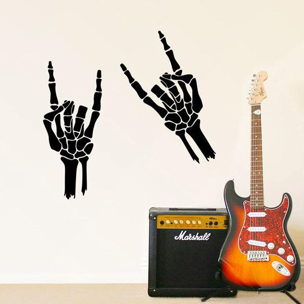 Wall Stickers: Skeleton making horns