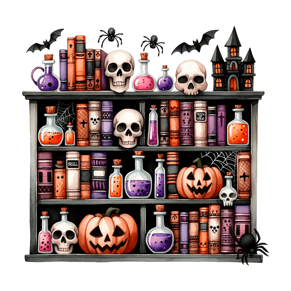 Wall Stickers: Halloween Spellbook Shelf