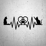Car & Motorbike Stickers: Love for cats Cardiogram 2