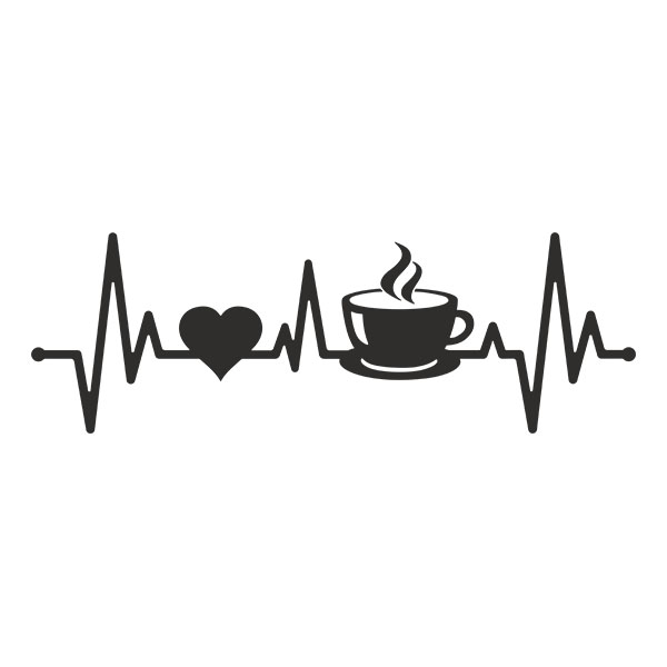 Car & Motorbike Stickers: Cardiogram Coffee Beat