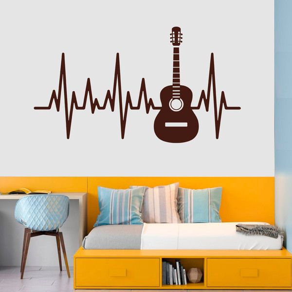 Wall Stickers: Electrocardiogram guitar