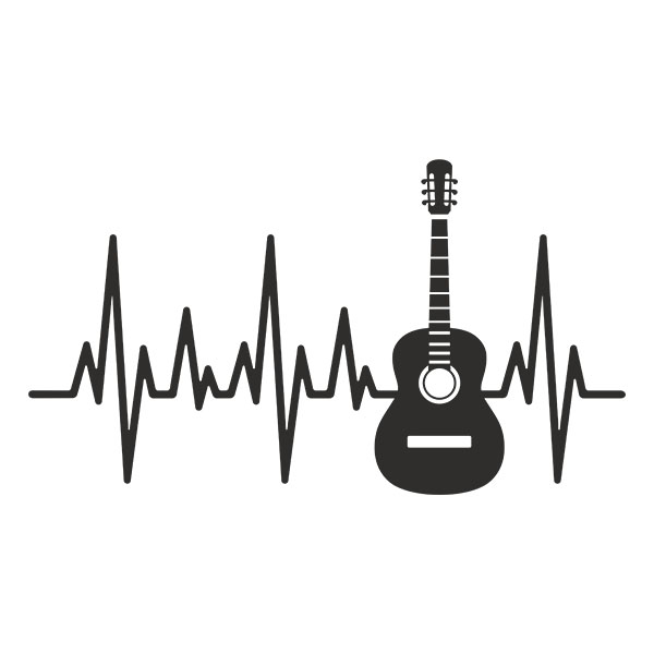 Wall Stickers: Electrocardiogram guitar