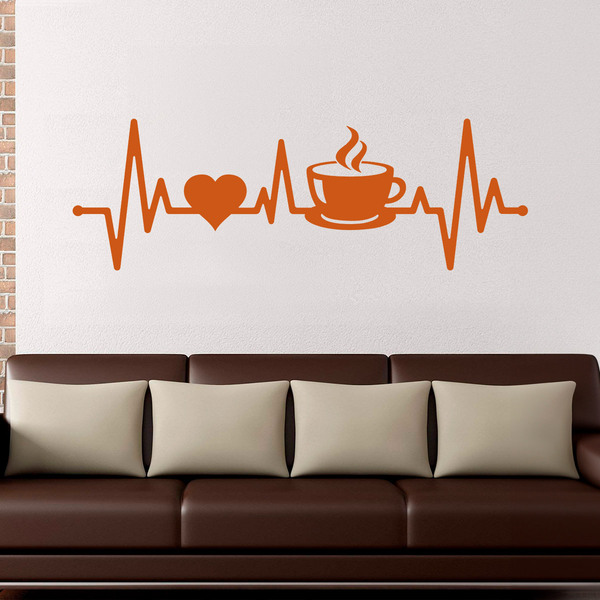 Wall Stickers: Coffee Electrocardiogram