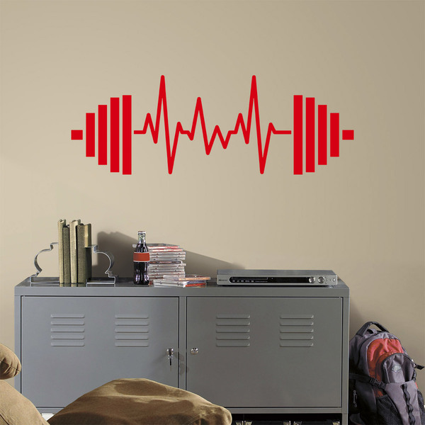 Wall Stickers: Electrocardiogram Weights Gym