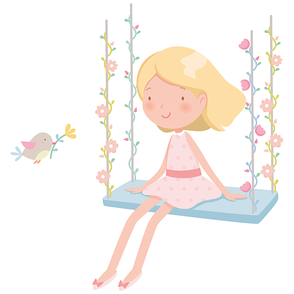 Stickers for Kids: Girl on the swing