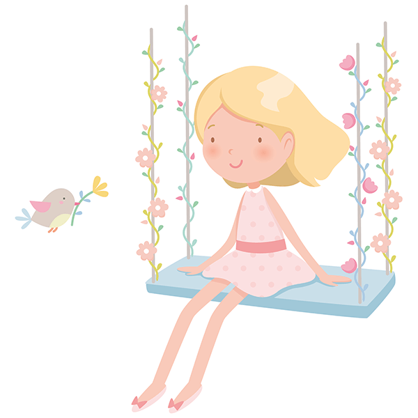 Stickers for Kids: Little girl on the swing