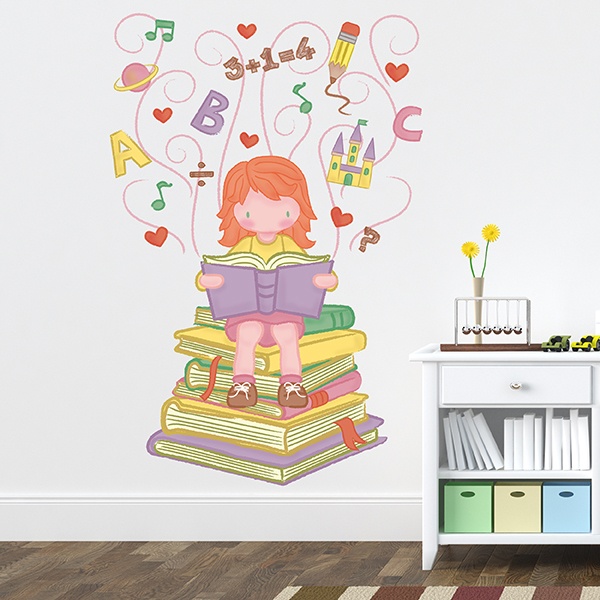 Stickers for Kids: Little girl learning