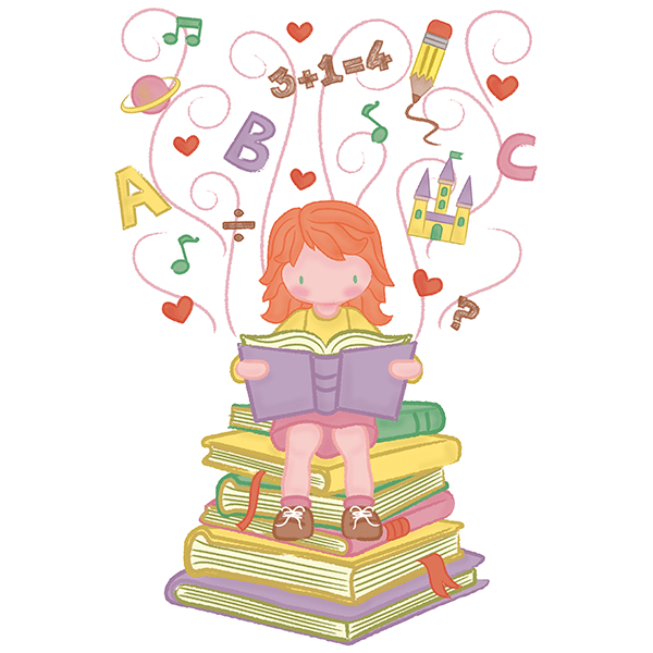 Stickers for Kids: Girl learning