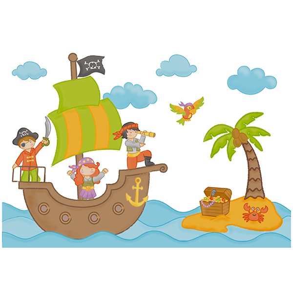 Stickers for Kids: The treasure of the pirates