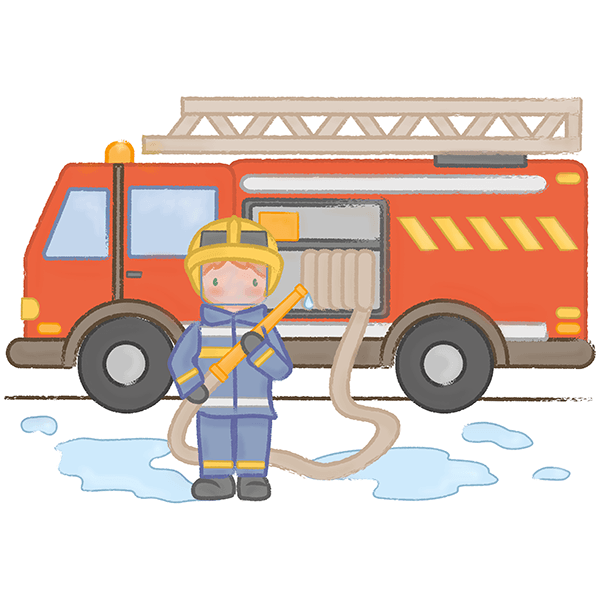 Stickers for Kids: Fireman with helmet