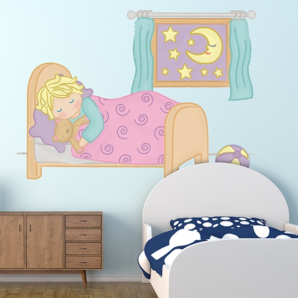 Stickers for Kids: Sleeping with his stuffed animal