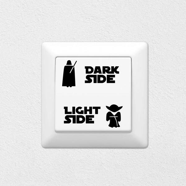 Dark Side Light Side Light Switch Vinyl Decal Sticker UK Made 